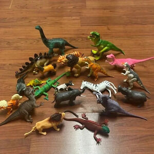 Toy bundle of dinosaurs and animals
